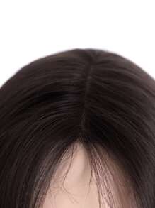 T-shape Lace Center-parting Front Long Curly Wig, 13*4*1 Black Brown Semi-machine Made Wig For Daily Wear, Natural And Realistic - Brown - View 6