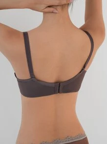 DAZY Áo ngực & Áo lót Nữ Nơ Bướm màu trơn - Màu nâu Sô-cô-la - Xem 2