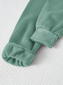 SHEIN EZwear 花卉和蝴蝶印花保暖衬里运动衫毕业、返校服装、毕业、女士教师服装、返校秋冬女士服装 - 薄荷綠 - 查看 4