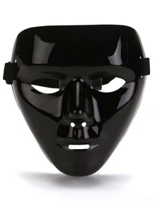 Solid Costume Face Shield - Black - View 1