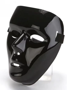 Solid Costume Face Shield - Black - View 2
