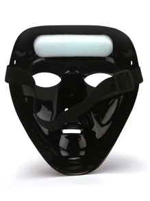 Solid Costume Face Shield - Black - View 3