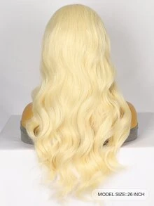 13*4*1蕾絲長款小波浪人造假髮 - 米色 - 查看 2