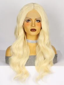 13*4*1蕾絲長款小波浪人造假髮 - 米色 - 查看 3