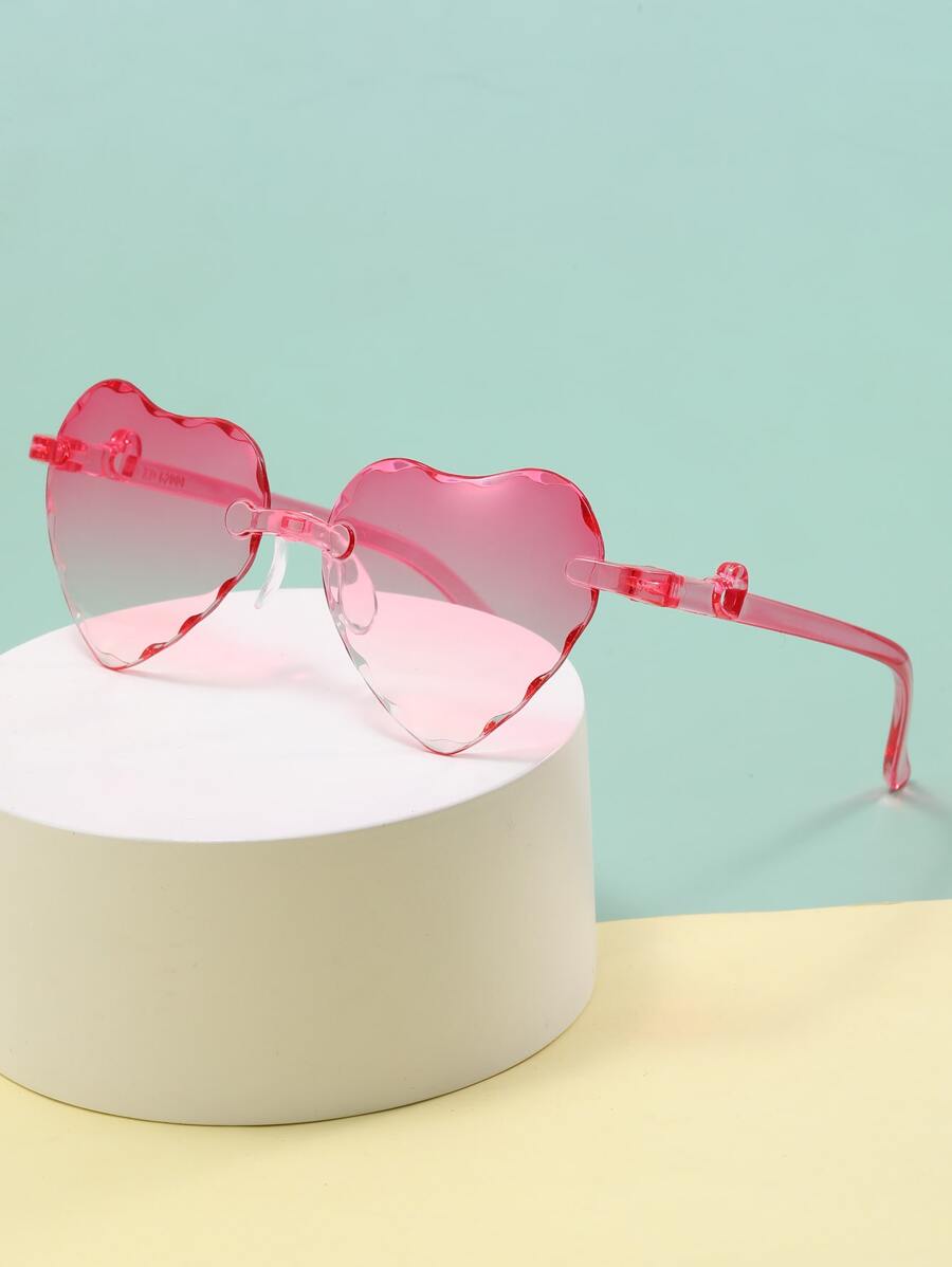 女孩心型鏡片無框太陽鏡