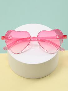女孩心型鏡片無框太陽鏡