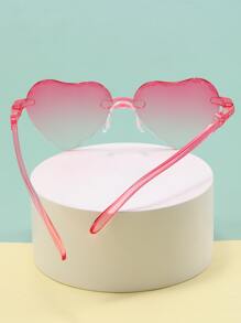 女孩心型鏡片無框太陽鏡
