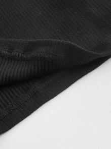 SHEIN MOD Cut Out Side Crop Tank Top - Black - View 3