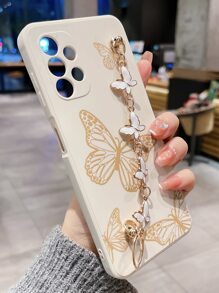 Butterfly Print Phone Case With Hand Strap Holder Compatible With IPhone15/15Plus/15Pro/15Promax,International Version, Not The Domestic Version - Multicolor - View 2