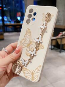 Butterfly Print Phone Case With Hand Strap Holder Compatible With IPhone15/15Plus/15Pro/15Promax,International Version, Not The Domestic Version - Multicolor - View 4