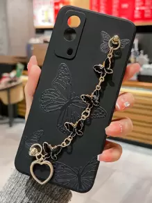 蝴蝶图案手机壳，带手带 - 彩色 - 查看 1