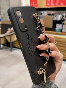 蝴蝶图案手机壳，带手带 - 彩色 - 查看 2