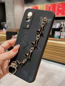 蝴蝶图案手机壳，带手带 - 彩色 - 查看 5
