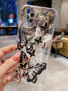 Ốp Điện Thoại Trong Suốt In Hình Bướm Có Dây Đeo Tay Tương Thích Với iPhone15/15Plus/15Pro/15Promax - Nhiều màu - Xem 1