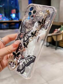Ốp Điện Thoại Trong Suốt In Hình Bướm Có Dây Đeo Tay Tương Thích Với iPhone15/15Plus/15Pro/15Promax - Nhiều màu - Xem 2