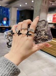 Ốp Điện Thoại Trong Suốt In Hình Bướm Có Dây Đeo Tay Tương Thích Với iPhone15/15Plus/15Pro/15Promax - Nhiều màu - Xem 4