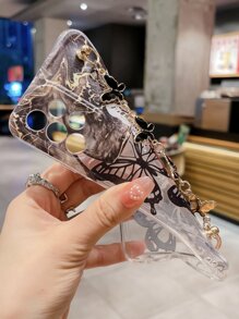 Ốp Điện Thoại Trong Suốt In Hình Bướm Có Dây Đeo Tay Tương Thích Với iPhone15/15Plus/15Pro/15Promax - Nhiều màu - Xem 5