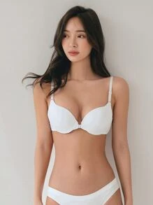 DAZY Solid Underwire Bra - White - View 11