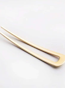 1 kẹp tóc thời trang cao cấp thanh lịch dành cho nữ có trang trí bằng kim loại, phụ kiện tóc, kẹp tóc búi tóc, máy làm búi tóc, kẹp tạo kiểu tóc - Vàng - Xem 3