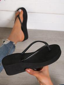 Chanclas minimalista cuña - Negro - Ver 3