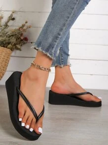 Chanclas minimalista cuña - Negro - Ver 6