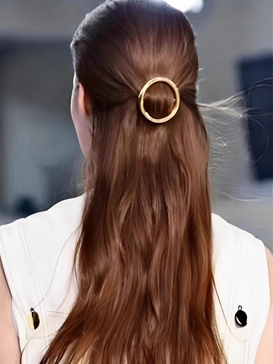 1 kẹp tóc trang trí hình mặt trăng bằng kim loại thời trang, phụ kiện tóc chất lượng cao cho búi tóc & tóc bay - Vàng - Xem 1