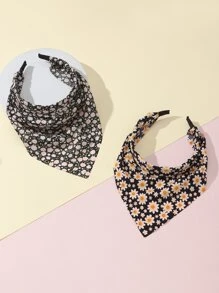 2pcs Girls Flower Print Headband - Multicolor - View 2