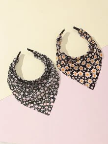 2pcs Girls Flower Print Headband - Multicolor - View 6