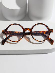 玳瑁色圓框眼鏡 - 棕色 - 查看 4