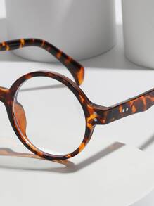 玳瑁色圓框眼鏡 - 棕色 - 查看 5