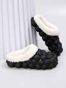 鏤空泡泡加絨內裏洞洞鞋 - 黑色 - 查看 2