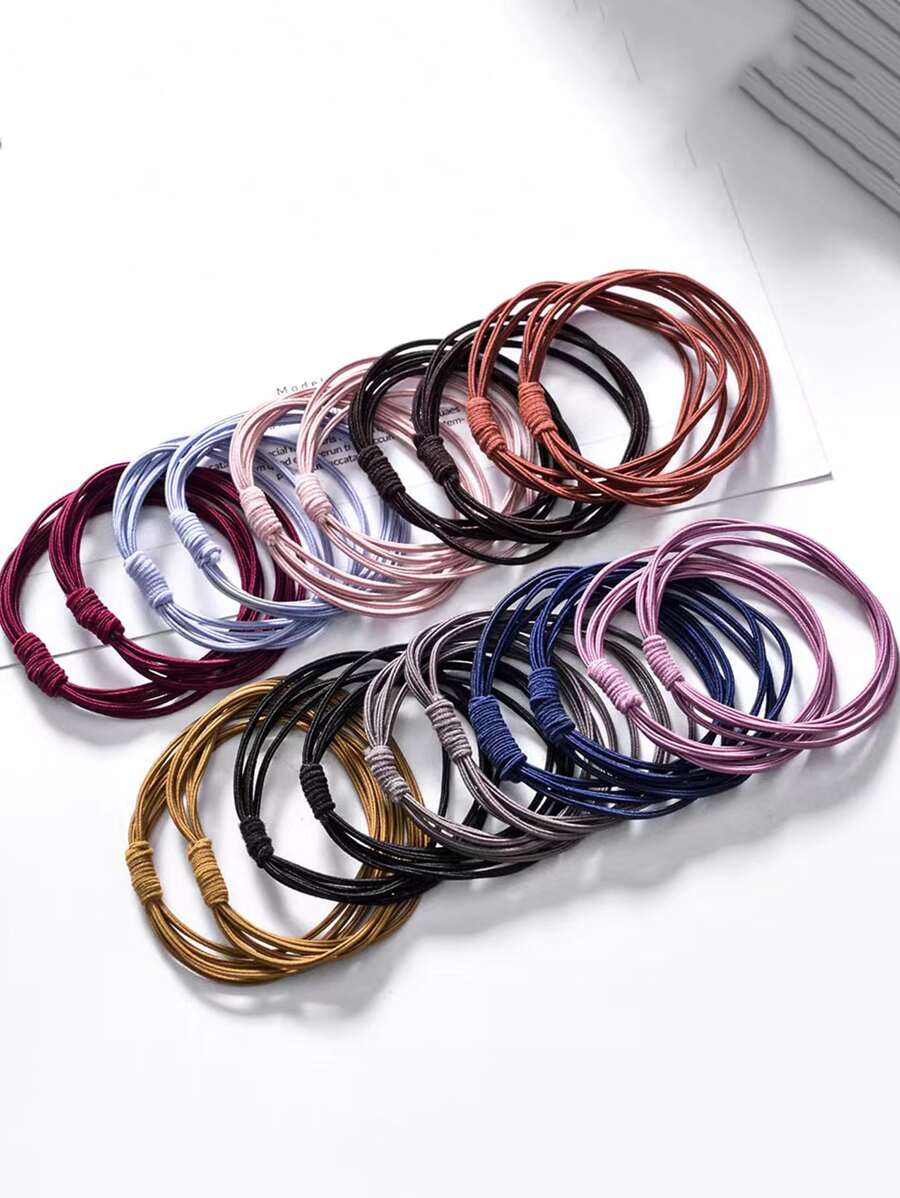 20pcs Solid Hair Tie - Multicolor - View 1