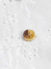 SHEIN MOD Solid Ruffle Hem Knot Shoulder Schiffy Dress - White - View 3