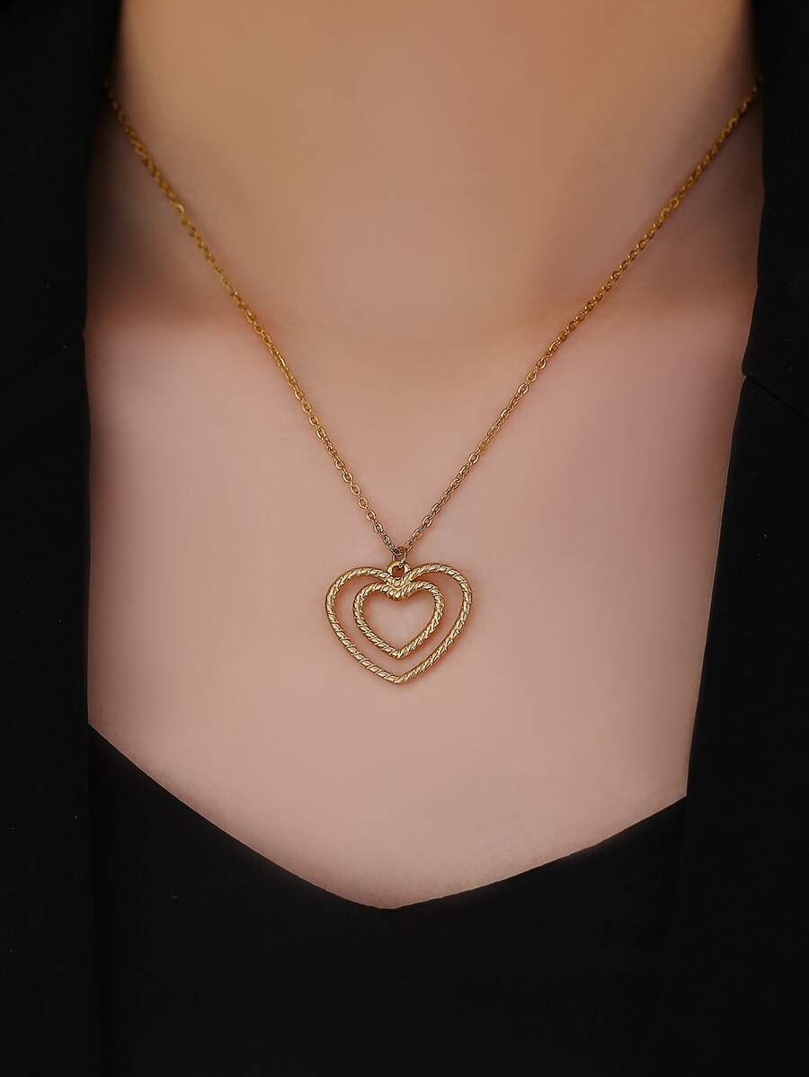 Collar con accesorio de corazón - Amarillo Oro - Ver 1