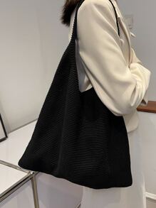 Minimalist Crochet Bag - Black - View 1