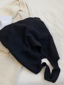 Minimalist Crochet Bag - Black - View 6