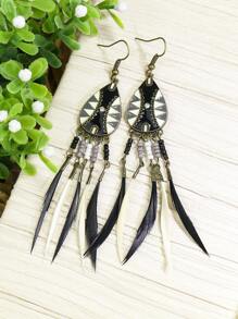 Pendientes largos pluma - Multicolor - Ver 2