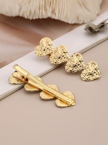 2 szt. Spinka do włosów w kształcie serca - Złoto - Zobacz 2