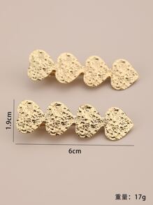 2 szt. Spinka do włosów w kształcie serca - Złoto - Zobacz 6