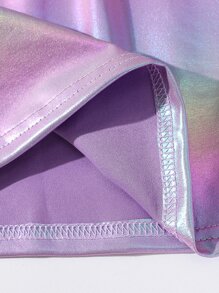 SHEIN Young Girl Casual & Cute Colorful & Sparkly Sleeveless Round Neck Crop Top, For Streetwear, Surfing, Holiday, Performance, Festival In Spring And Summer - Multicolor - View 4