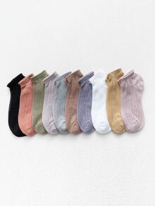 10對素色短襪 - 彩色 - 查看 2