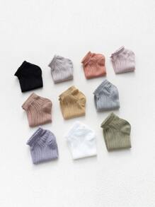 10對素色短襪 - 彩色 - 查看 4