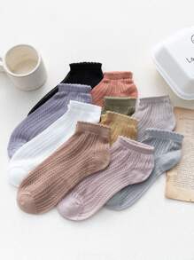 10對素色短襪 - 彩色 - 查看 6