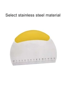 1pc Stainless Steel Dough Cutter, Classic Dough Scraper For Kitchen - Yellow - View 3