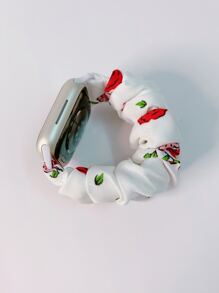 Dây đeo đồng hồ thiết kế Scrunchie họa tiết hoa tương thích với Apple Watch - Nhiều màu - Xem 2
