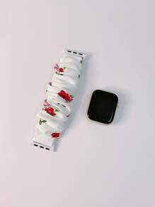 Dây đeo đồng hồ thiết kế Scrunchie họa tiết hoa tương thích với Apple Watch - Nhiều màu - Xem 3
