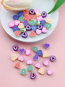 50pcs/set Heart Design DIY Bead - Multicolor - View 3