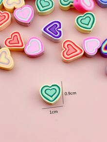 50pcs/set Heart Design DIY Bead - Multicolor - View 4