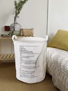 1 Giỏ Đựng Đồ Giặt Hình Chữ Cái, Giỏ Đựng Đồ Giặt Bằng Vải Hiện Đại Cho Gia Đình - Màu be - Xem 1