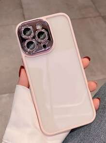 Funda básica para teléfono con marco de contraste rosa, funda de teléfono transparente compatible con iPhone 15/15 Plus/15 Pro/15 Pro Max - Rosa - Ver 3